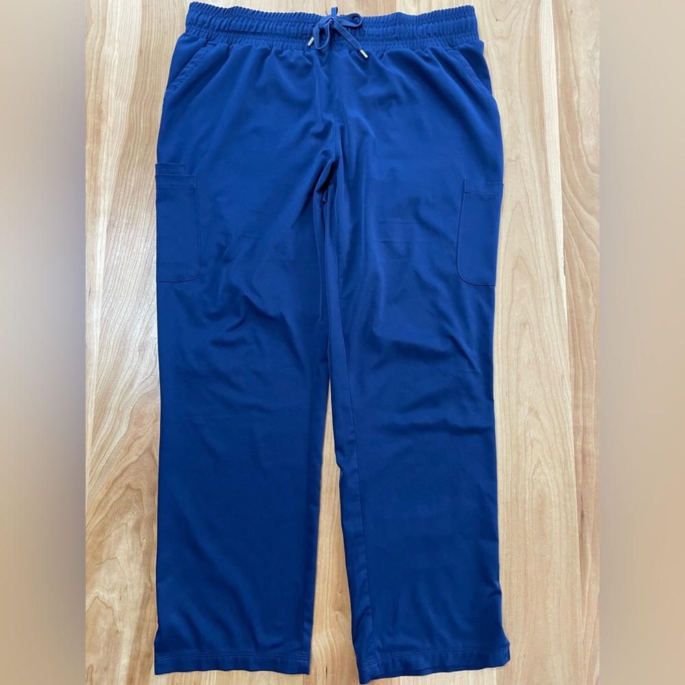 Beyond Scrubs Blue Stretch Scrub Pants XL Elastic Waist